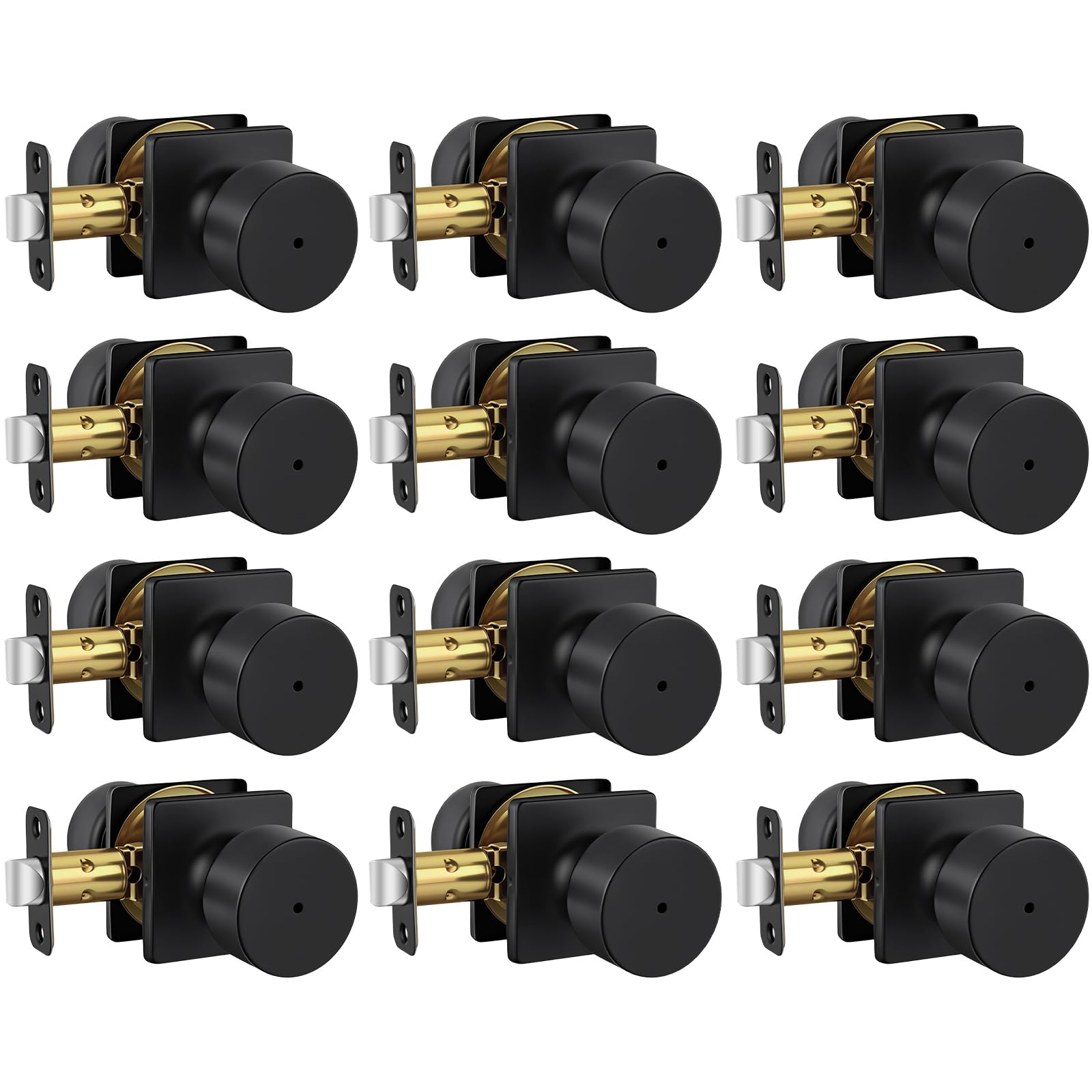 Haidms Black Interior Door Knobs - 8 Pack -21 Haidms Black Interior Door Knobs - 8 Pack -21