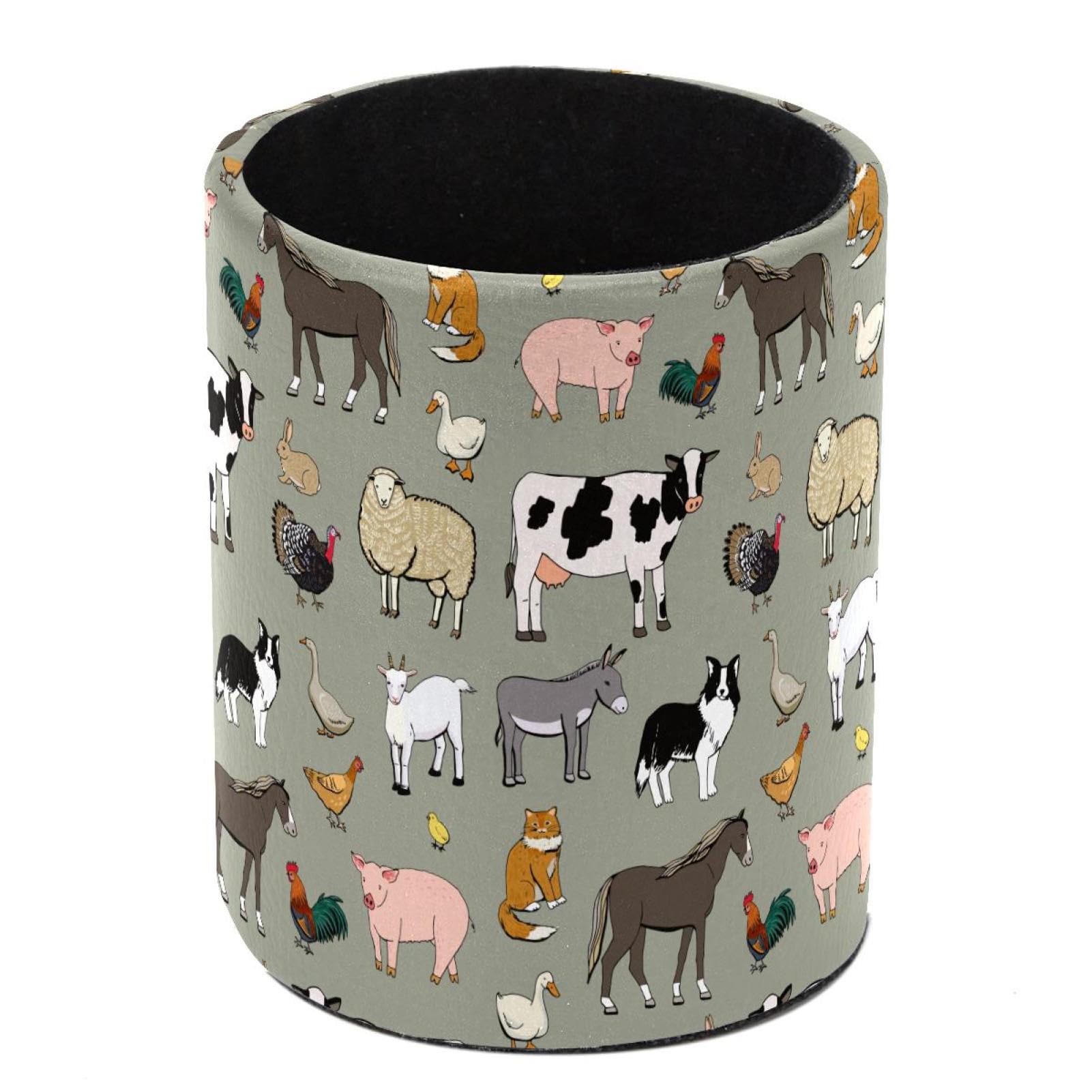 otnrnondcl Farm Animals Pig Cow Pen Holder Makeup Brushes Holder Cosmetic Storage for Home and Office