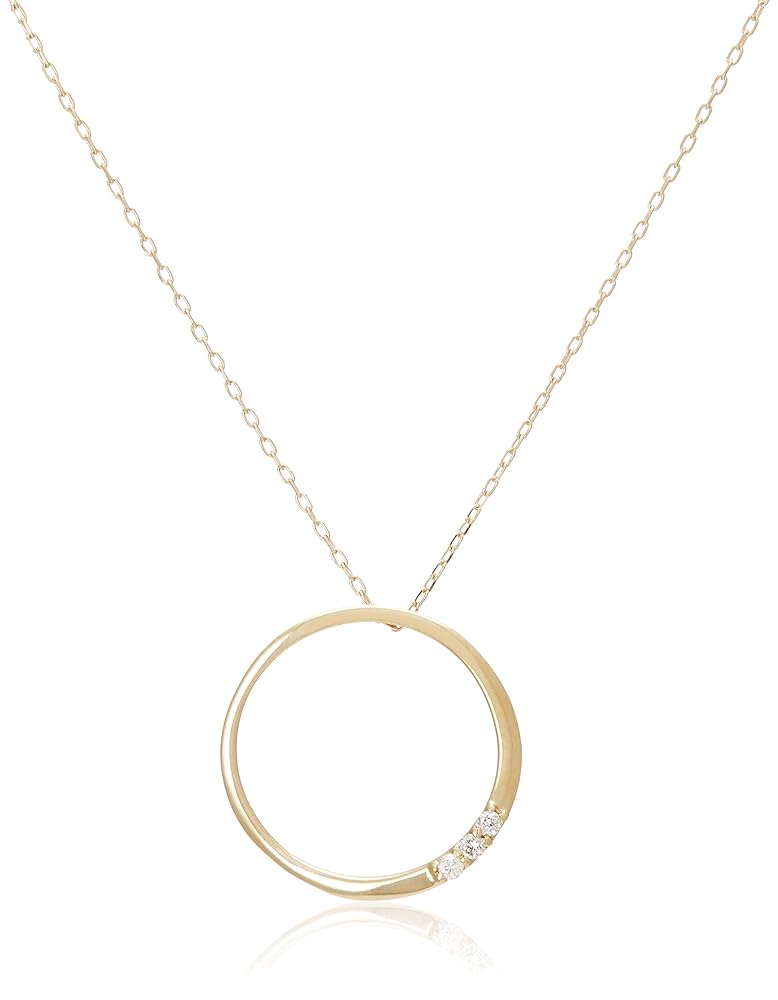 【コンアフェット】　K10ダイヤラインネックレス　イエローゴールド con affetto コンアフェット K10ダイヤラインネックレス イエロー