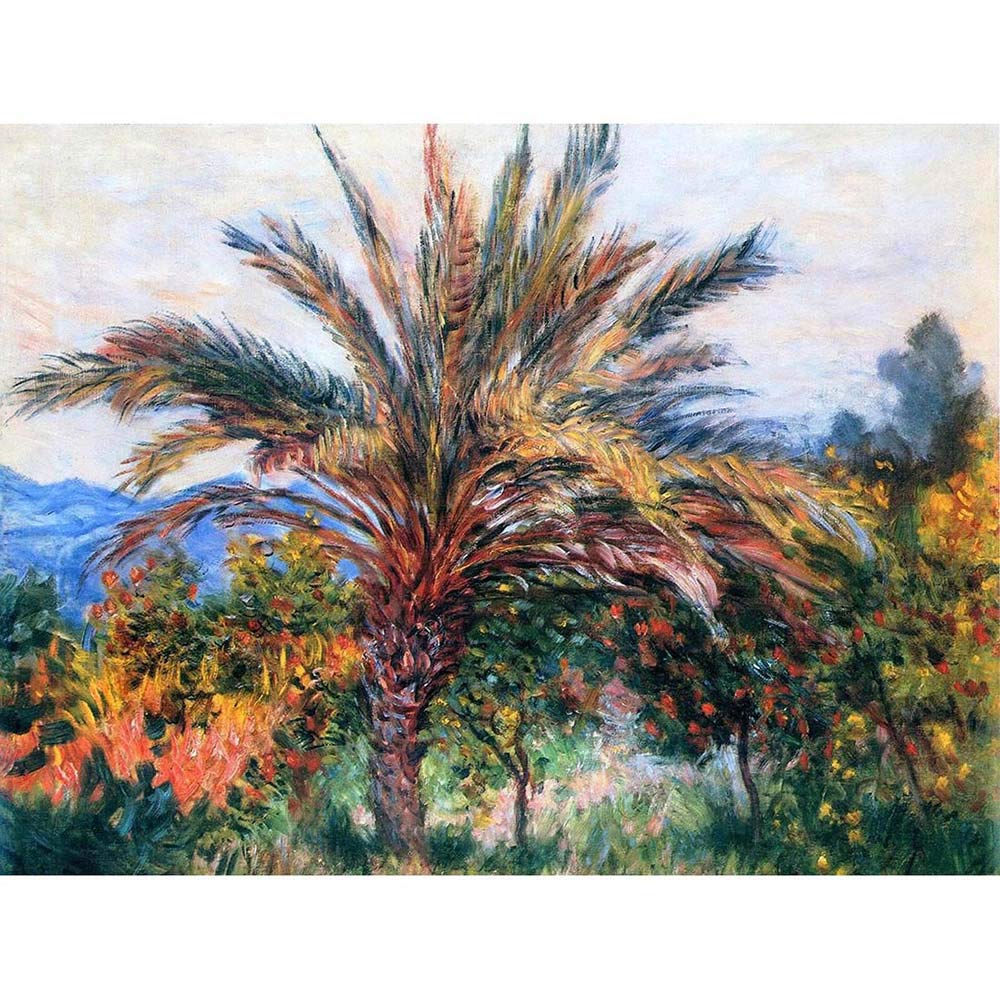 Wee Blue Coo Claude Monet Palm Tree At Bordighera Old Master Painting Art Print Poster Wall Decor 12X16 Inch