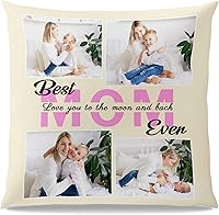 Vista 9 de Funda de almohada personalizada con fotos para mamá, papá, familia, pareja, amigos, día de la madre, regalos de cumpleaños de hija, hijo, niños