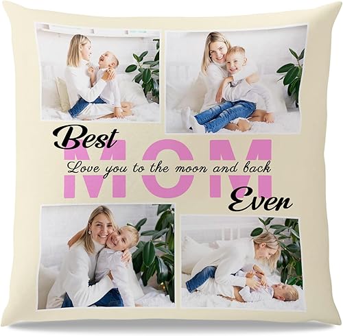 Funda de almohada personalizada con imagen, regalo de cumpleaños para el Día de la Madre, para mamá, esposa de hija, hijo, niños, marido, funda de