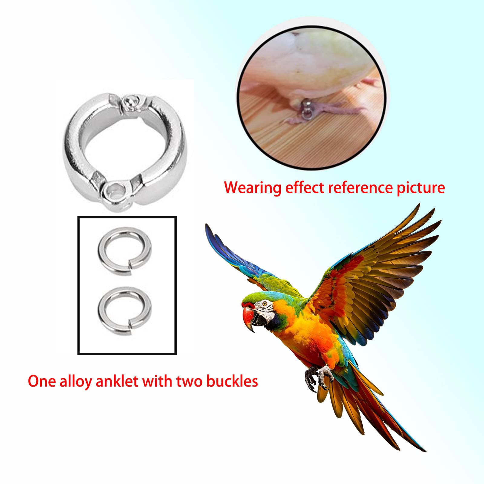 pájaro con las piernas cerradas, Tobilleras de Metal for patas loro, Clip Se for entrenamiento moscas al aire libre, identificación 4-15mm, 10/50/100 Uds(100 pieces,15mm)