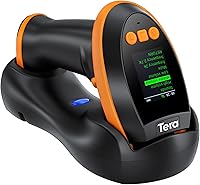 Tera HW0009 Wireless Barcode Scanner with LCD Screen: 1D/2D QR, Bluetooth 2.4G USB, Charging Cradle, Global Shutter Pro Reader