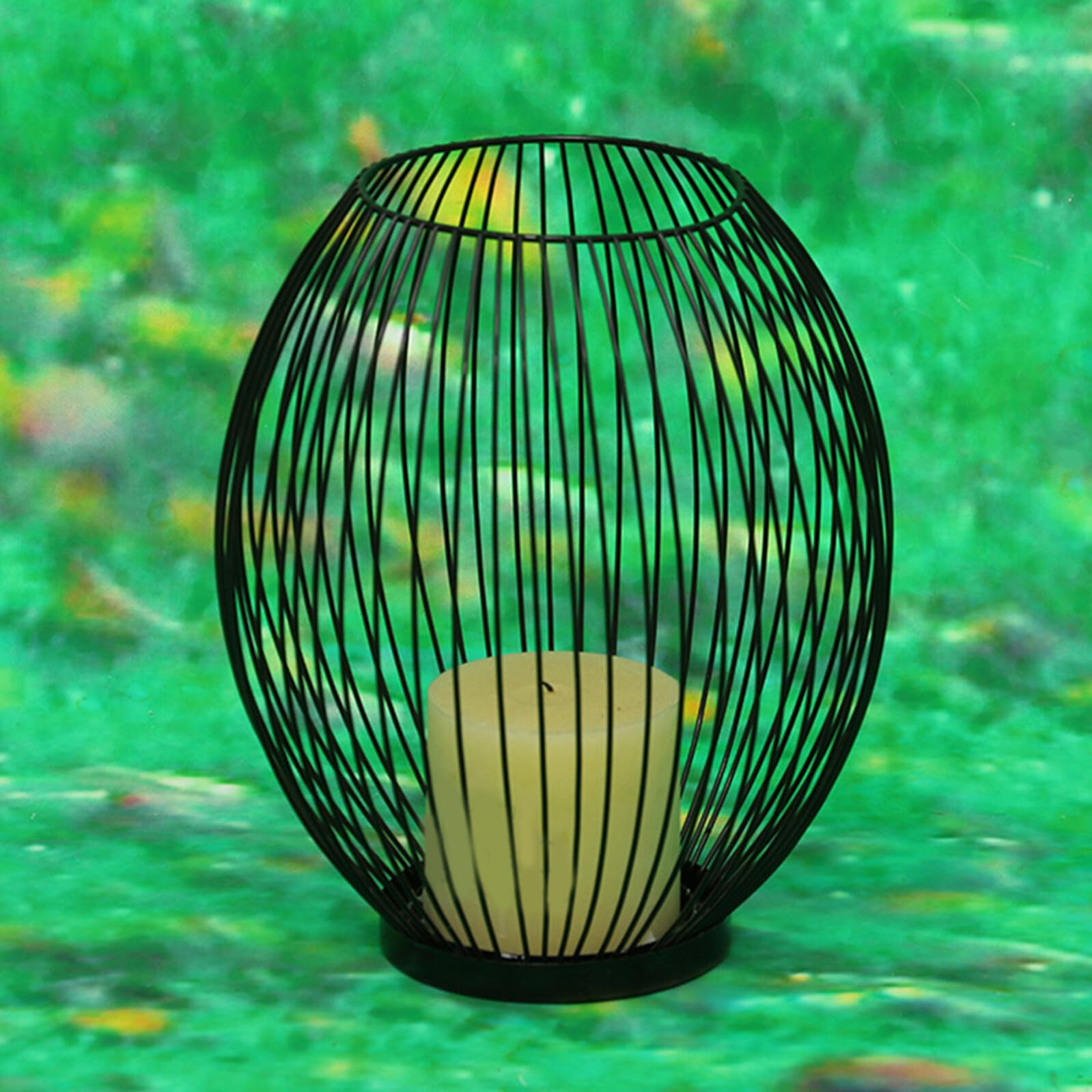 Artibetter Portacandele Supporto per Candele da Tavolo in Ferro Nero ed, Centrotavola Decorativo Design Creativo per Matrimonio e Arredamento Casa
