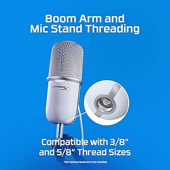 HYPERX SOLOCAST white マイクスタンド付き HyperXからスタンドマイク「SoloCast」「QuadCast S」にホワイト