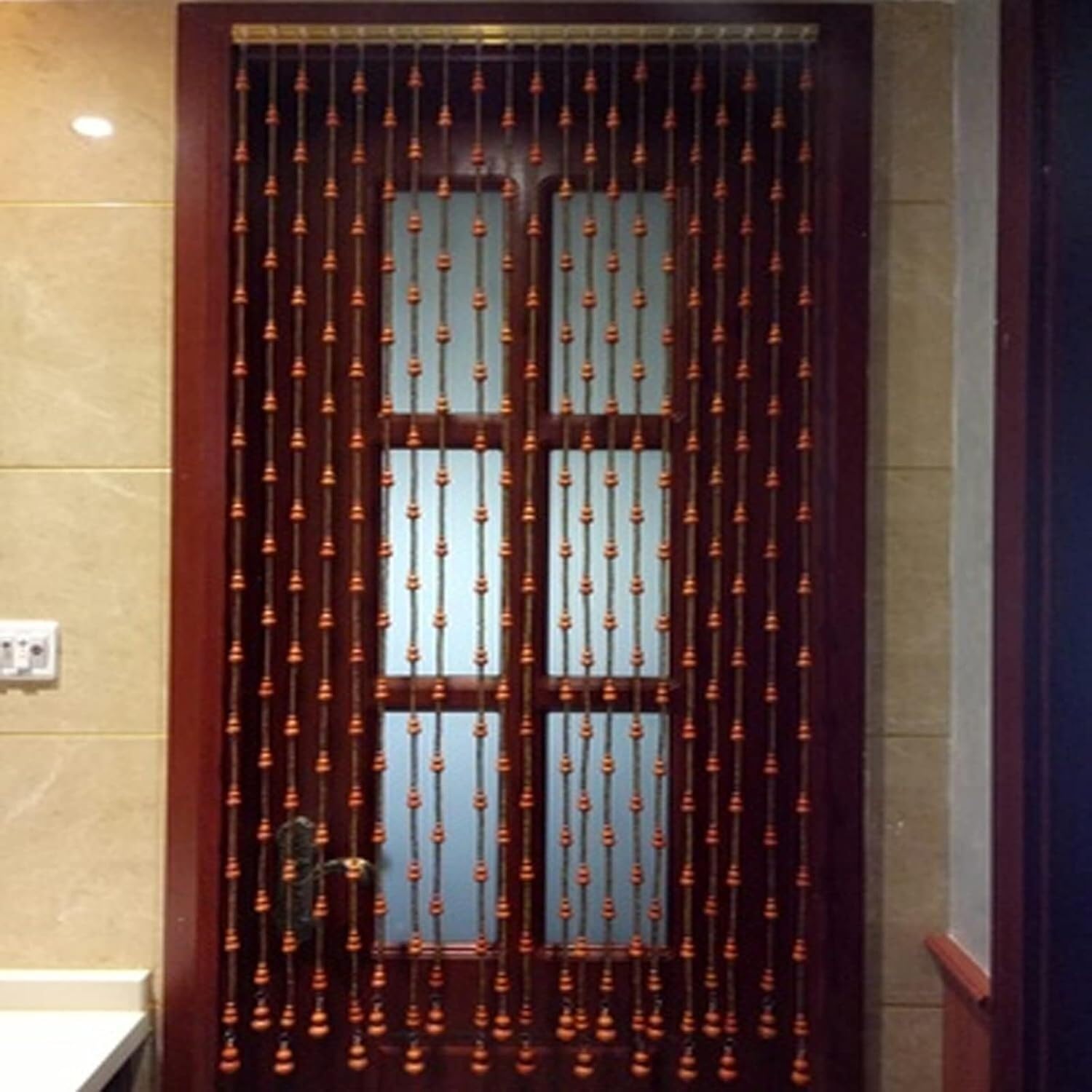 Cortinas de cuentas de madera natural hechas a mano para diseño de interiores premium