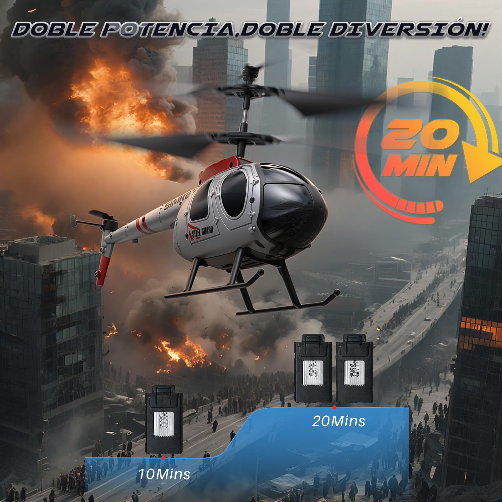 SIMREX Helicóptero, helicóptero teledirigido de 2,4 GHz, 2 modos de velocidad con 20 minutos de tiempo de vuelo, helicóptero rc, mantiene la altura de vuelo, juguete de helicóptero para niños y niñas