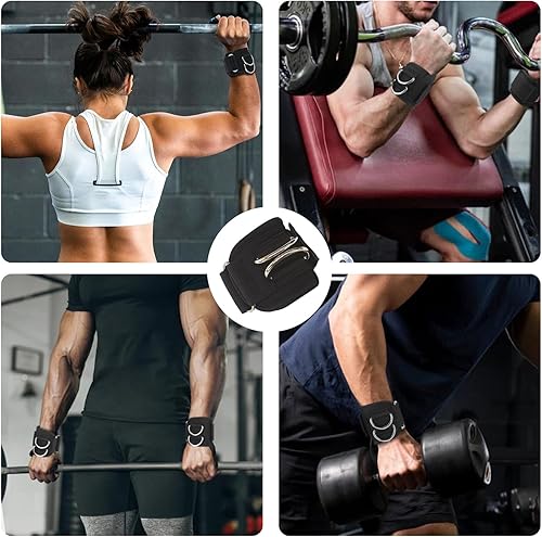 Miniatura 7 de Correas de levantamiento de pesas, correas de levantamiento de pesas, correas de peso, con anillos en D, muñequeras para levantamiento de pesas,