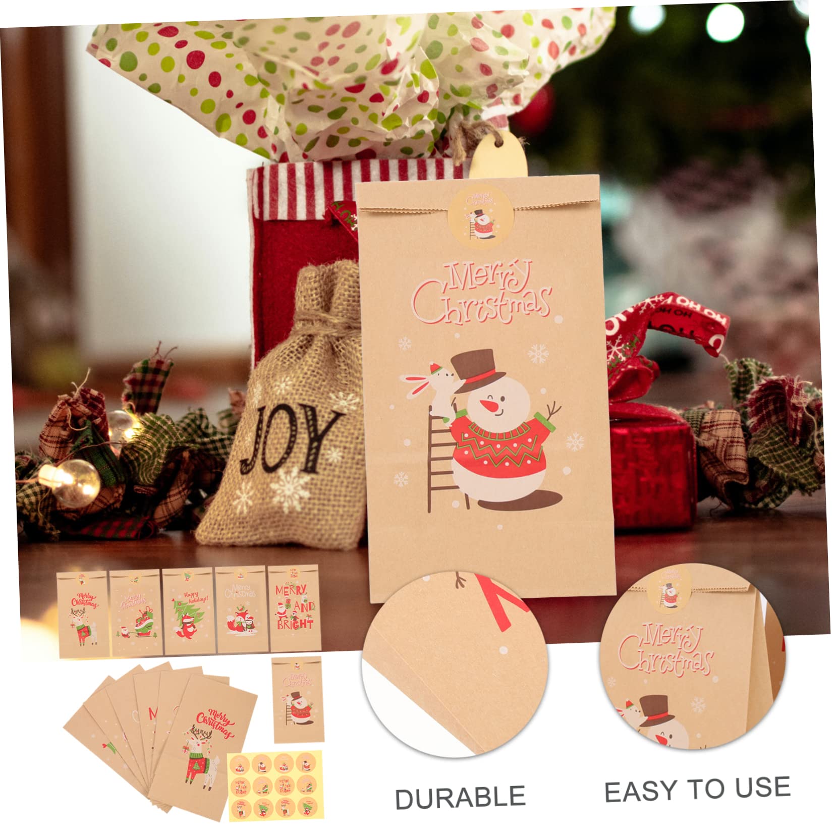 minkissy 5sätze Weihnachtliche Kraftpapier Süßigkeitenboxen Teiliges Mit Aufklebern Geschenkverpackung Für Kekse Pralinen Und Kleine Für Weihnachten Und Feiertage