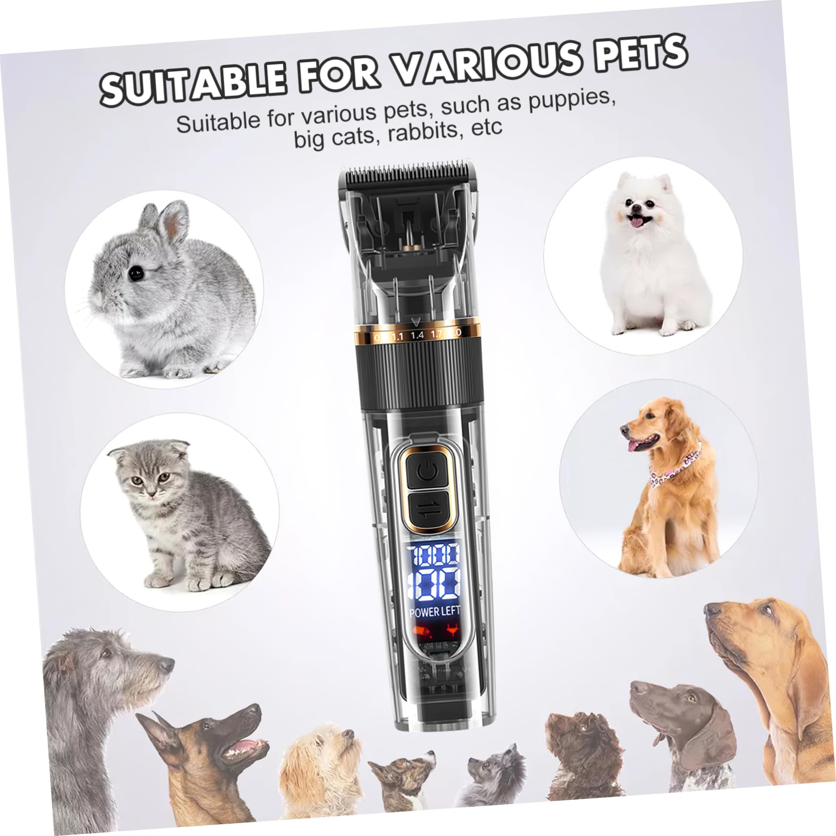 Hundepflegeset Kabellos Wiederaufladbar 1200mah Abs Metall 1 Satz
