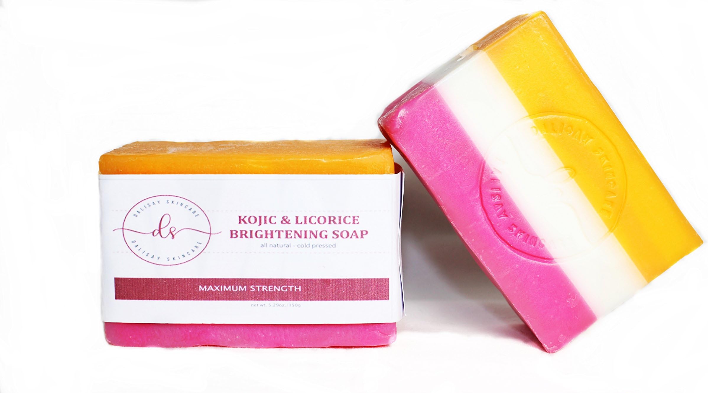 Kojic Acid Soap with Licorice Maximum Strength Skin Whitening With Vitamin C & Antioxidant All-Natural Soap - 150 grams - Lightens Dark Spots & Blemishes