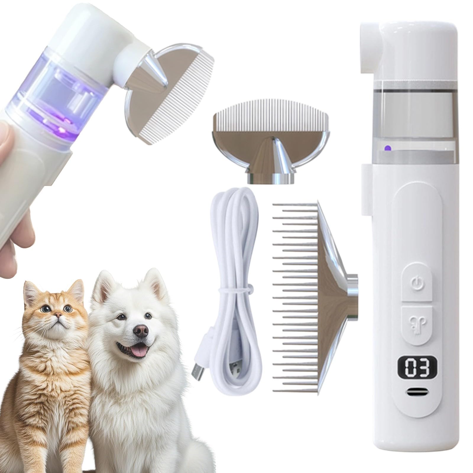 Flea Comb for Cats, 2 in 1 Pet Flea Comb for Dog Flea Remover
