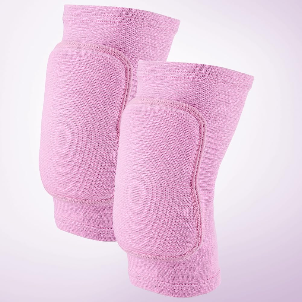 CREATCABIN Ginocchiere Pallavolo per Donne Uomini Morbide Traspiranti Ginocchiere Sportive Ginocchiere Protettive Elastiche per Basket Calcio Danza Yoga Allenamento Ciclismo Rosa Shocking 23 x 11.5cm