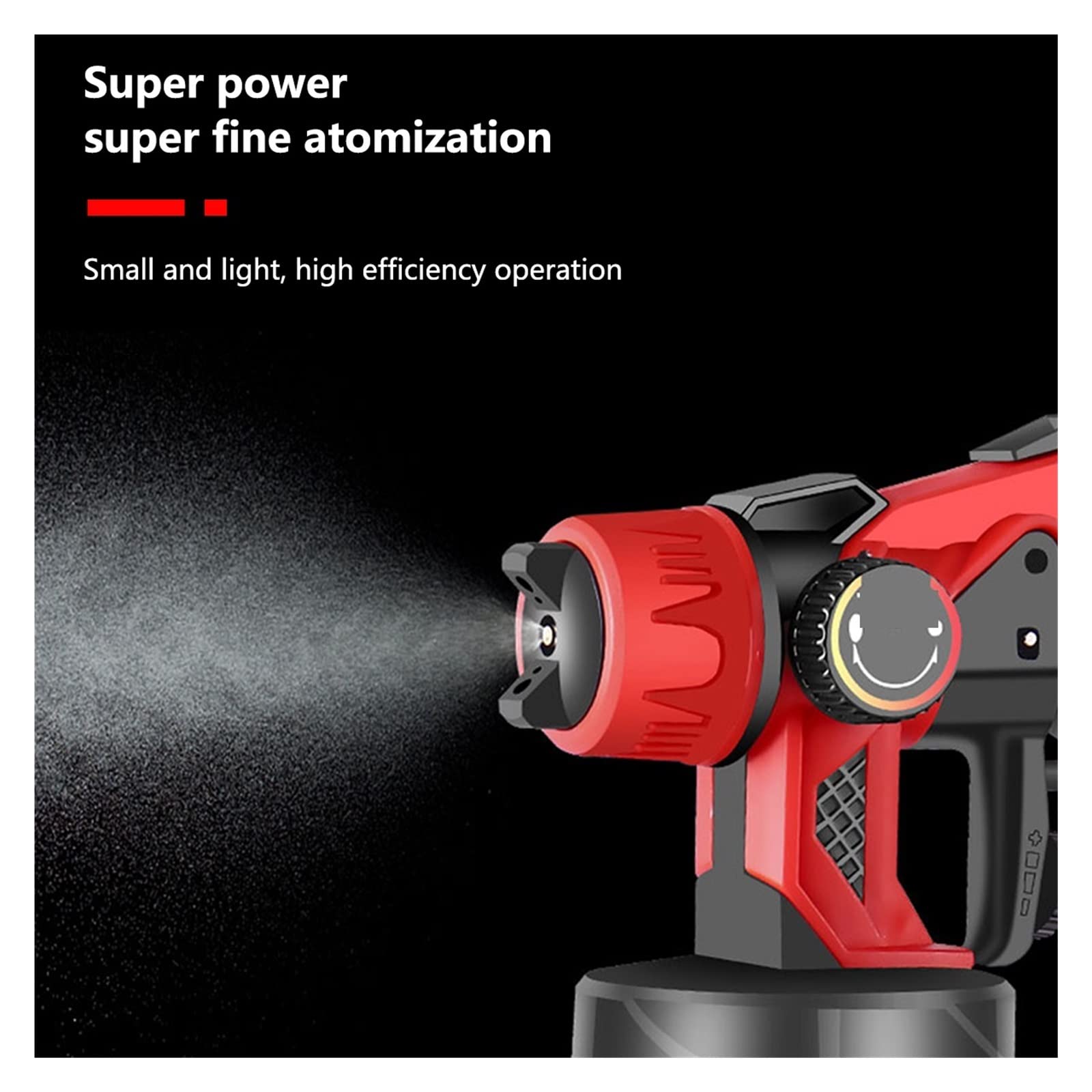 1000mL elektryczny pistolet do malowania natryskowy o dużej mocy rozpylacz farby kontrola przepływu z 3 dyszami akumulatora 18V,Odporny na korozję(One small battery)