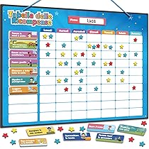 Smart Panda Tabella delle Ricompense per Bambini – 80+ ATTIVITÀ + 380 MAGNETI – Sistema di Ricompensa Montessori per Routine e Comportamento – Planner Magnetico da 3 a 8 Anni – In Italiano