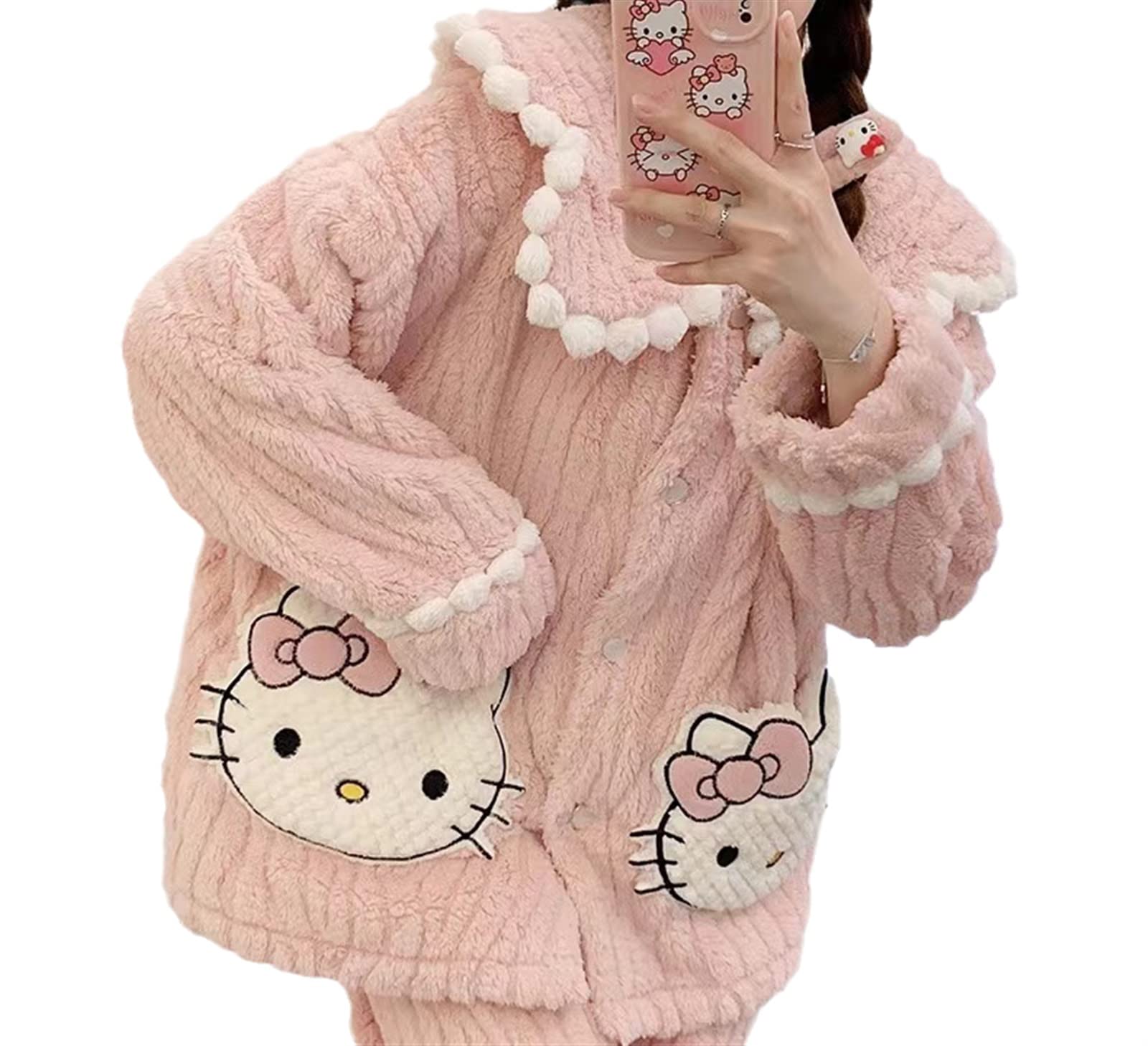 Amazon.co.jp: ハローキティ リーナベル モコモコ パジャマ レディース 