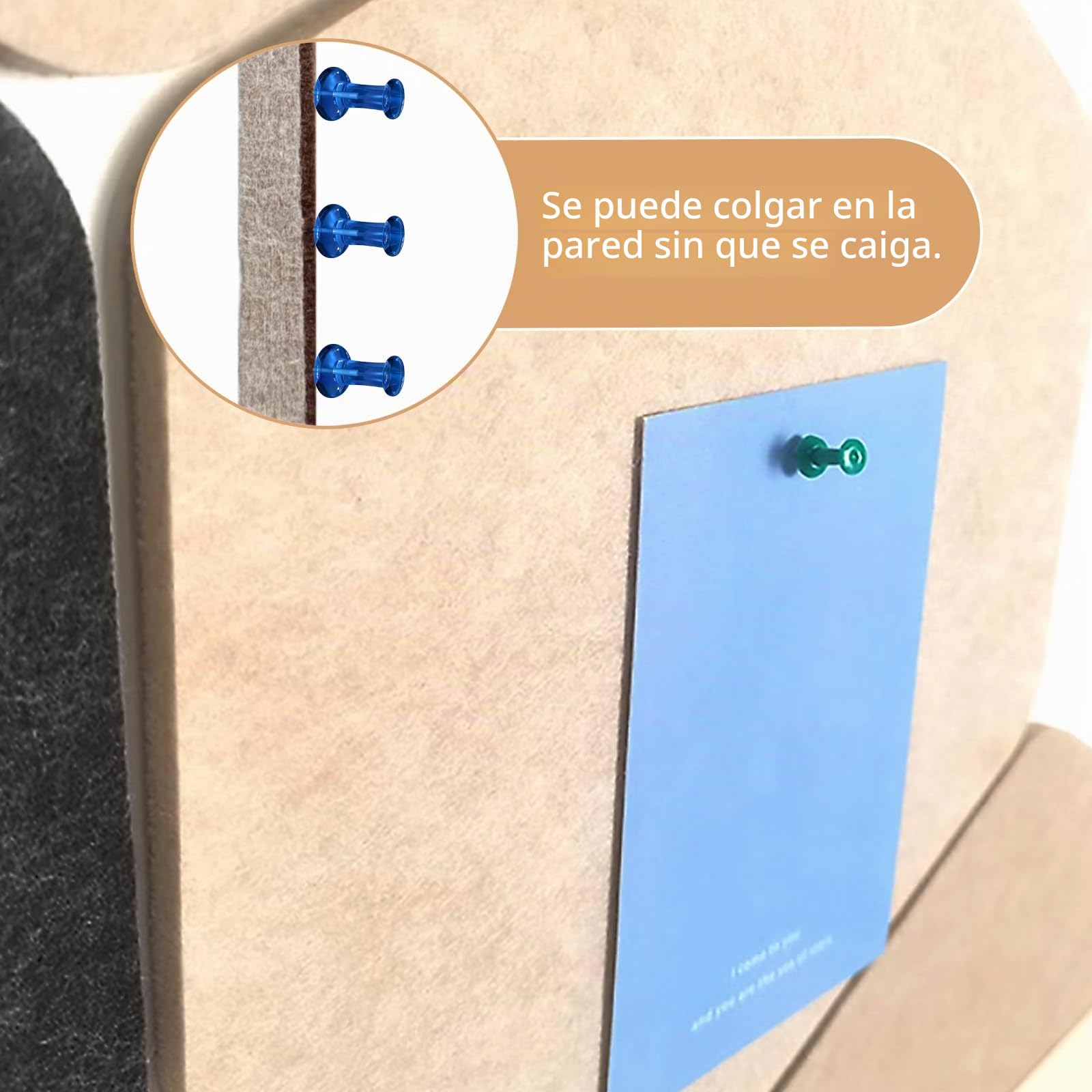 Pared Fieltro Hexagonal Autoadhesivo,Tablero de Corcho 16 Stück 15x17cm Tablón de Anuncios con 60 Chinchetas, Multifunción Azulejos de Fieltro &Paneles de Pared