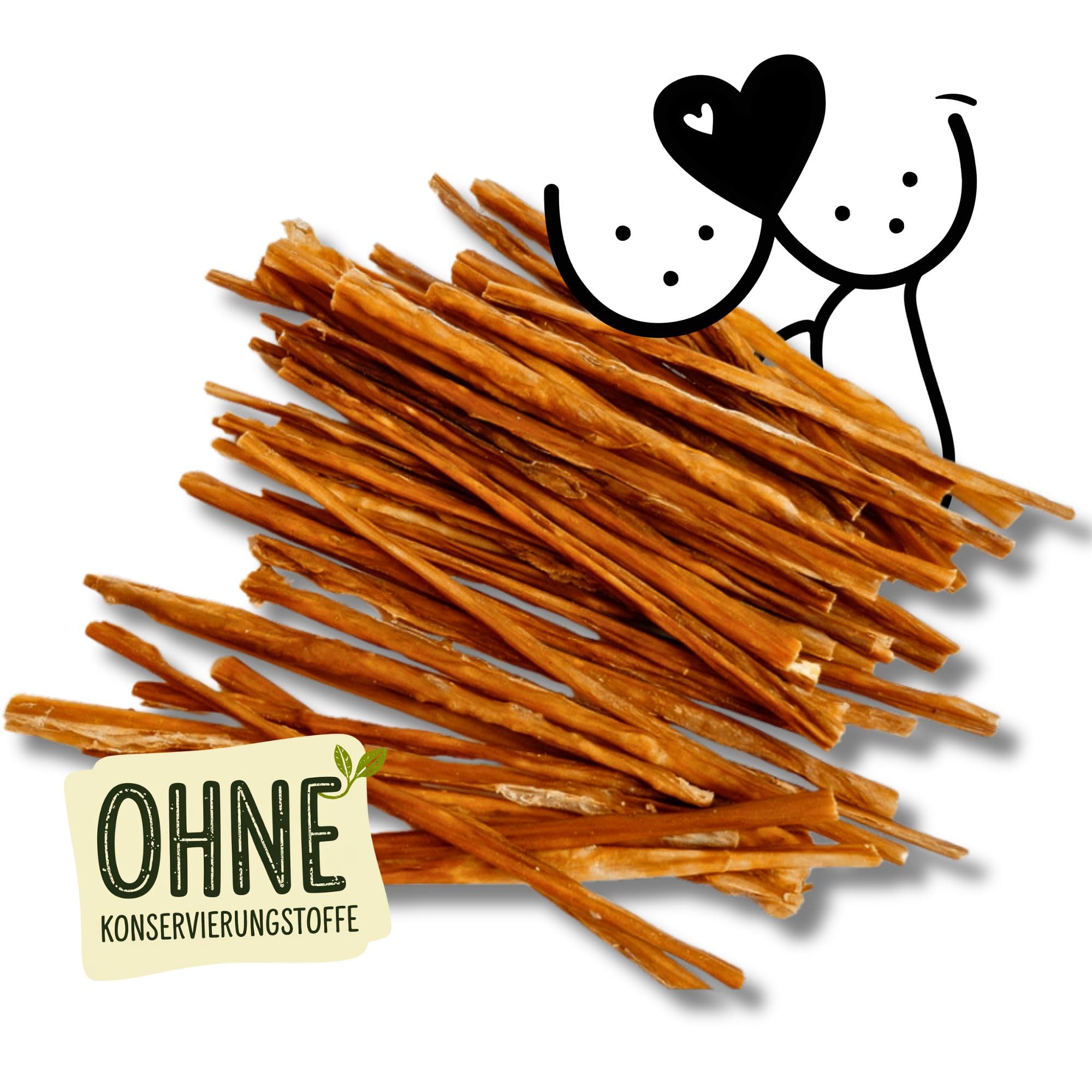 Naturbiss 100% naturliche Hundeleckerli - Kauspaghetti Rinderdarm Kausticks 150g - Barf Leckerli - Monoprotein, fettarm und proteinreich - ohne Zusätze, Seniore & Welpen - Trockenbarf für Hund