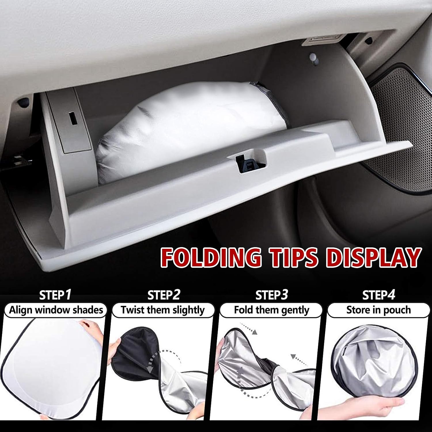 Erasior Windshield sun shade, Car Cover Blocks UV Rays Sun Visor Protector Automotive Blocker Sunshades Window Guards Sun Shield for Front Windshield, 210T Block 99.87% UVR Keeping Your Vehicle Cooler