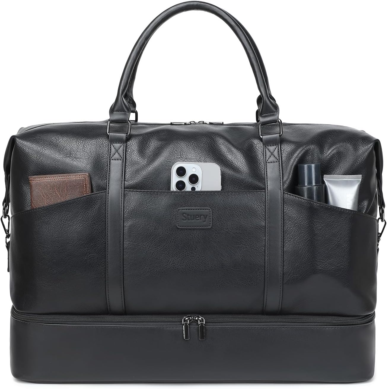 Weekender Bag, Large Travel Duffel Bag for Women, Carry on Overnight Bag with Shoe Compartment and Toiletry Bags - Image 9