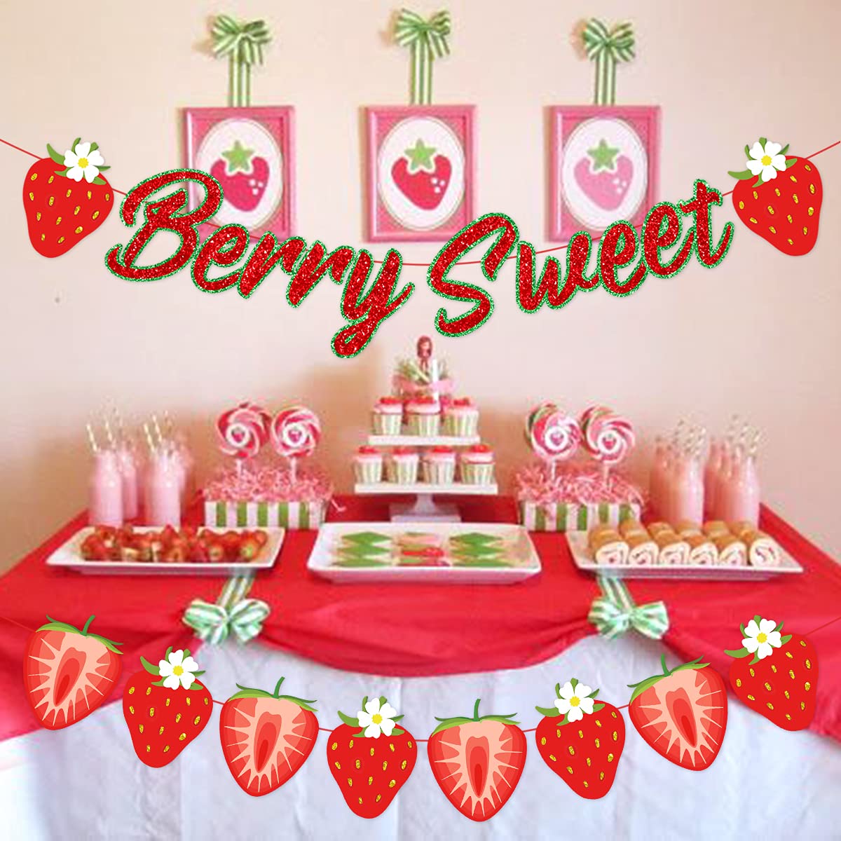 Baby shower Stickers, aardbei Baby shower gunst Ronde Sticker