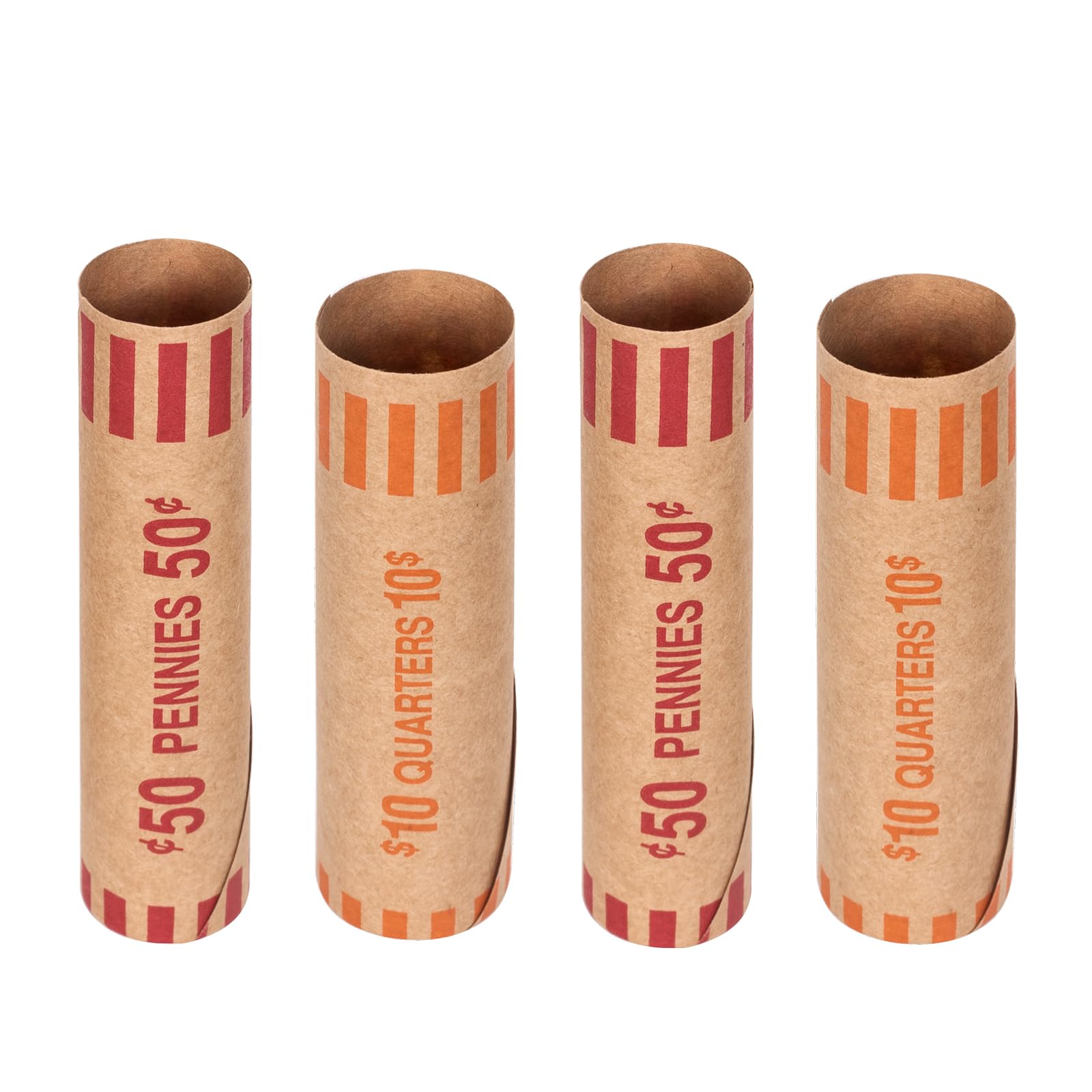 Sumerfnt Preformed Coin Wrappers 100 PCS Coin Rolls Wrappers - 50 PCS Penny Coin Wrappers and 50 PCS Quarter Coin Wrappers