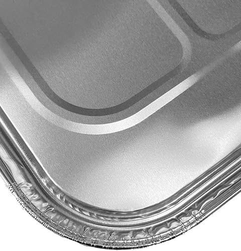 Miniatura 7 de PACTOGO Sartenes de papel de aluminio para mesa de vapor de tamaño 13 con tapas sartenes de aluminio de tercer tamaño de 12 x 6 pulgadas con tapas