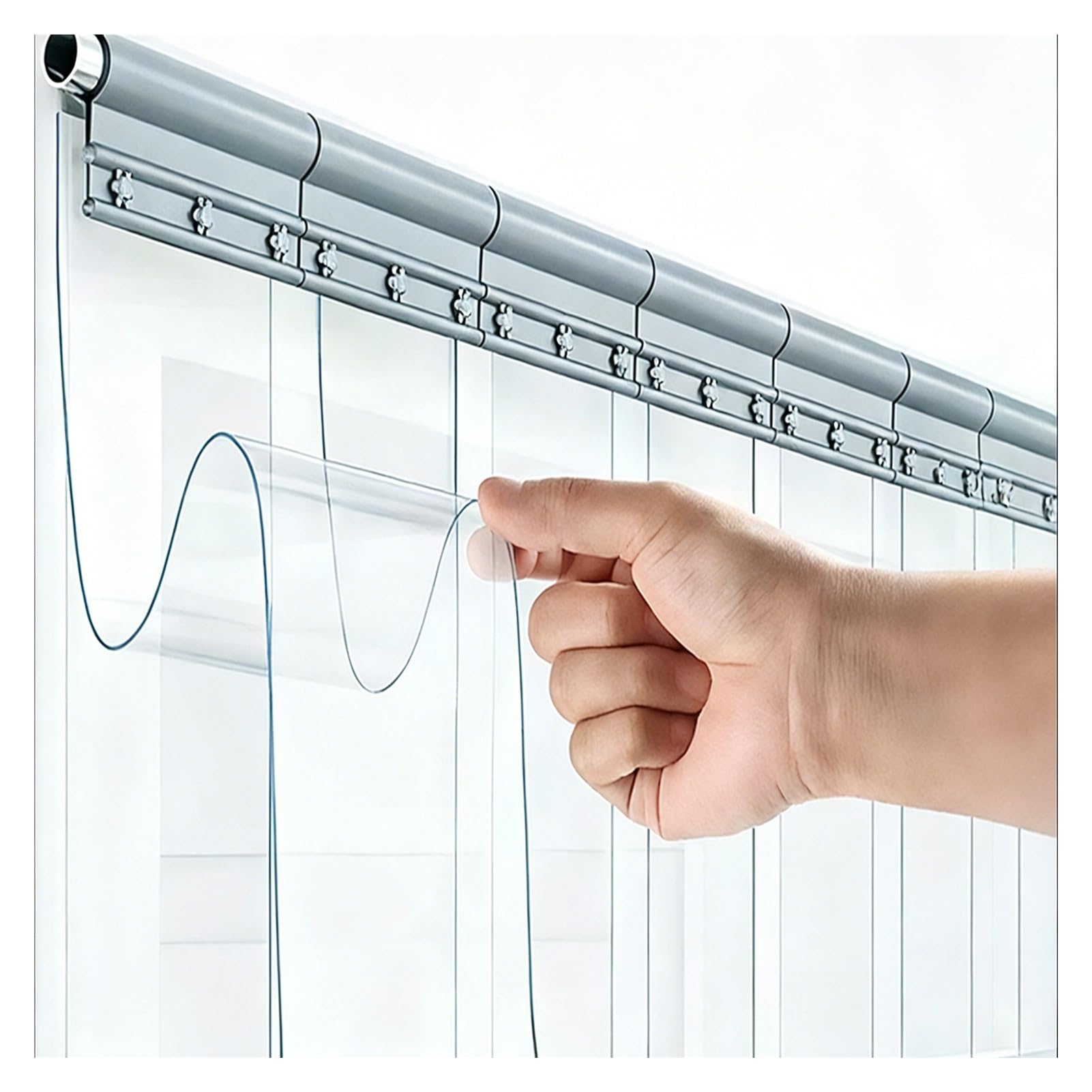 Rideau Lamelles PVC Porte Lanières Zonage Flexible Rideaux Garage Couloir de Cuisine(105x240cm/41.34x94.49in)