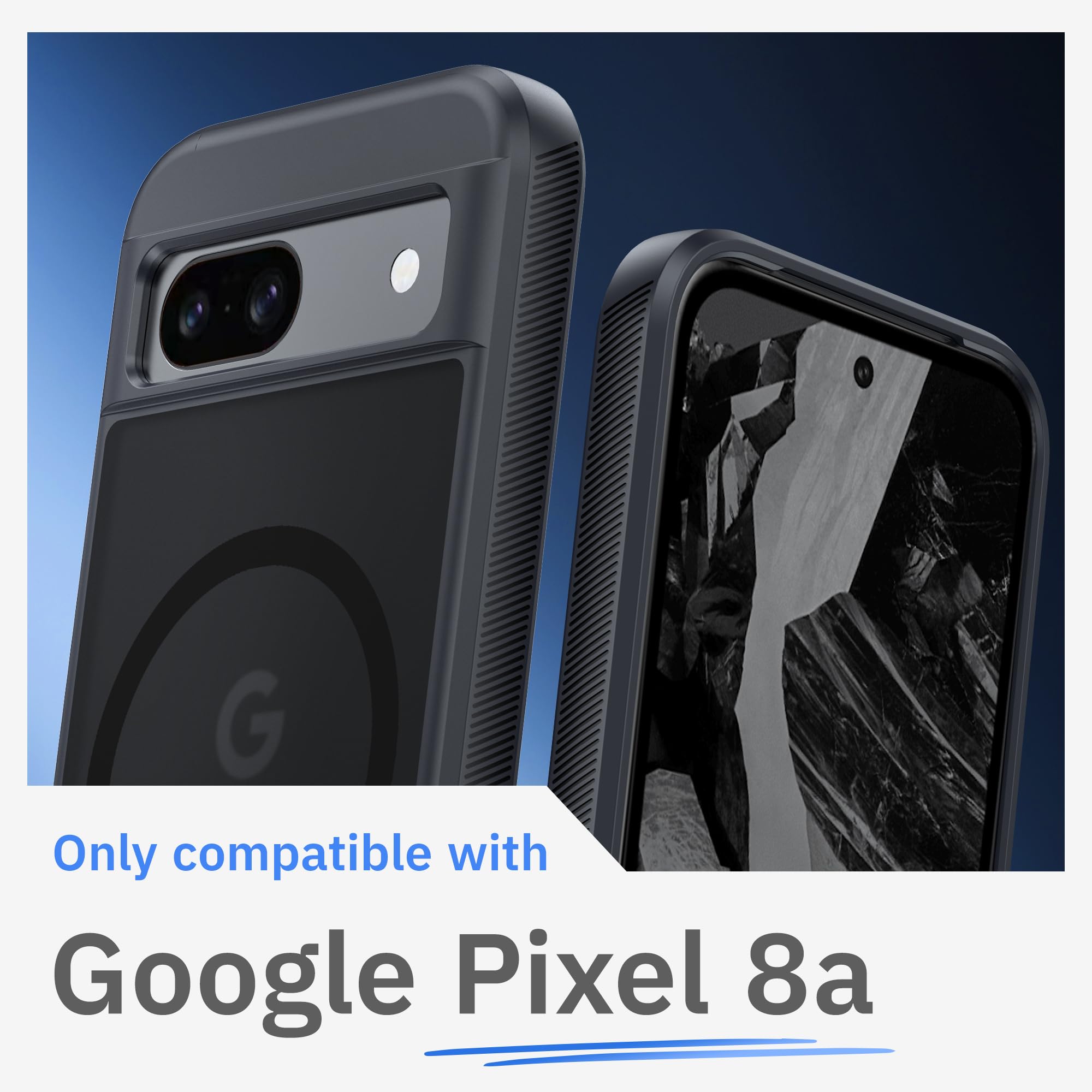 JIC AirGuard-Mag Custodia Per Google Pixel 8a – Con Magneti Magsafe – Angoli Airbag E Antiscivolo – Trasparente