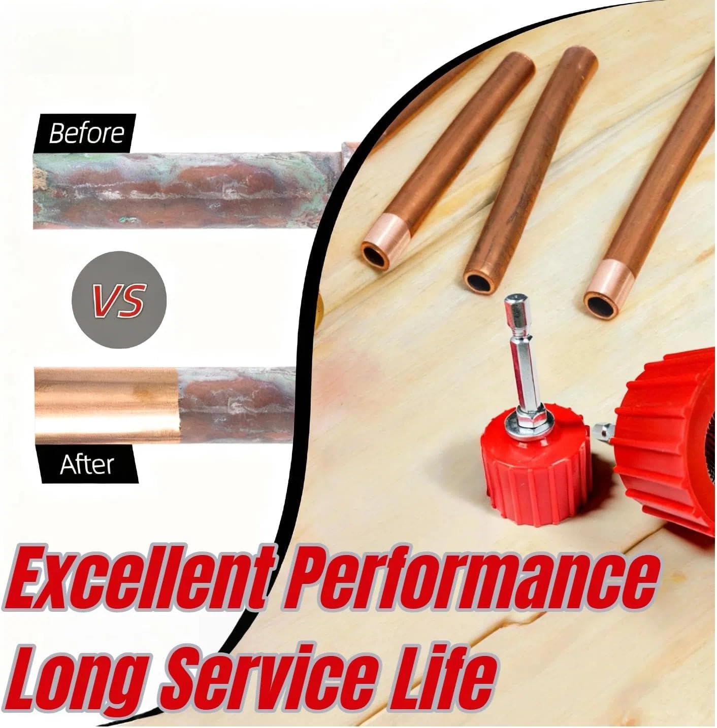 Drill Copper Pipe Cleaner 1/2", 3/4", 1" – Plumbing Tools, Copper Cleaner | Set includes 1/2", 3/4", 1" copper pipe cleaner for drill. Essential plumbing tools. Also a copper cleaner for pipes.