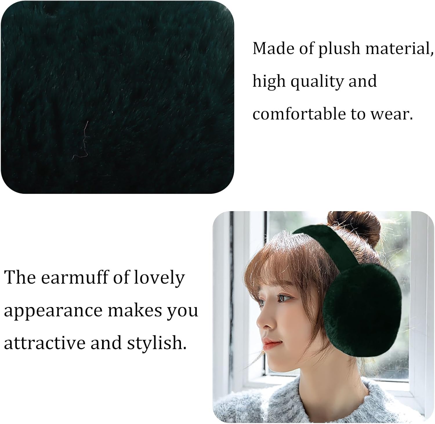 Yuoahcn Women Winter Ear Muffs Faux Fur Warm Earmuffs Lady Girls Plush Ear Warmers Outdoor Ear Covers Headband - Image 2