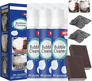 Zoto Cleaning Spray, Bubble Cleaner Foam, 2023 New North Moon Bubble Cleaner Foam, Foaming Heavy Oil Stain Cleaner, Rinse-Free Bubble Cleaner All Purpose Stain Remover (3Pcs,100ml)