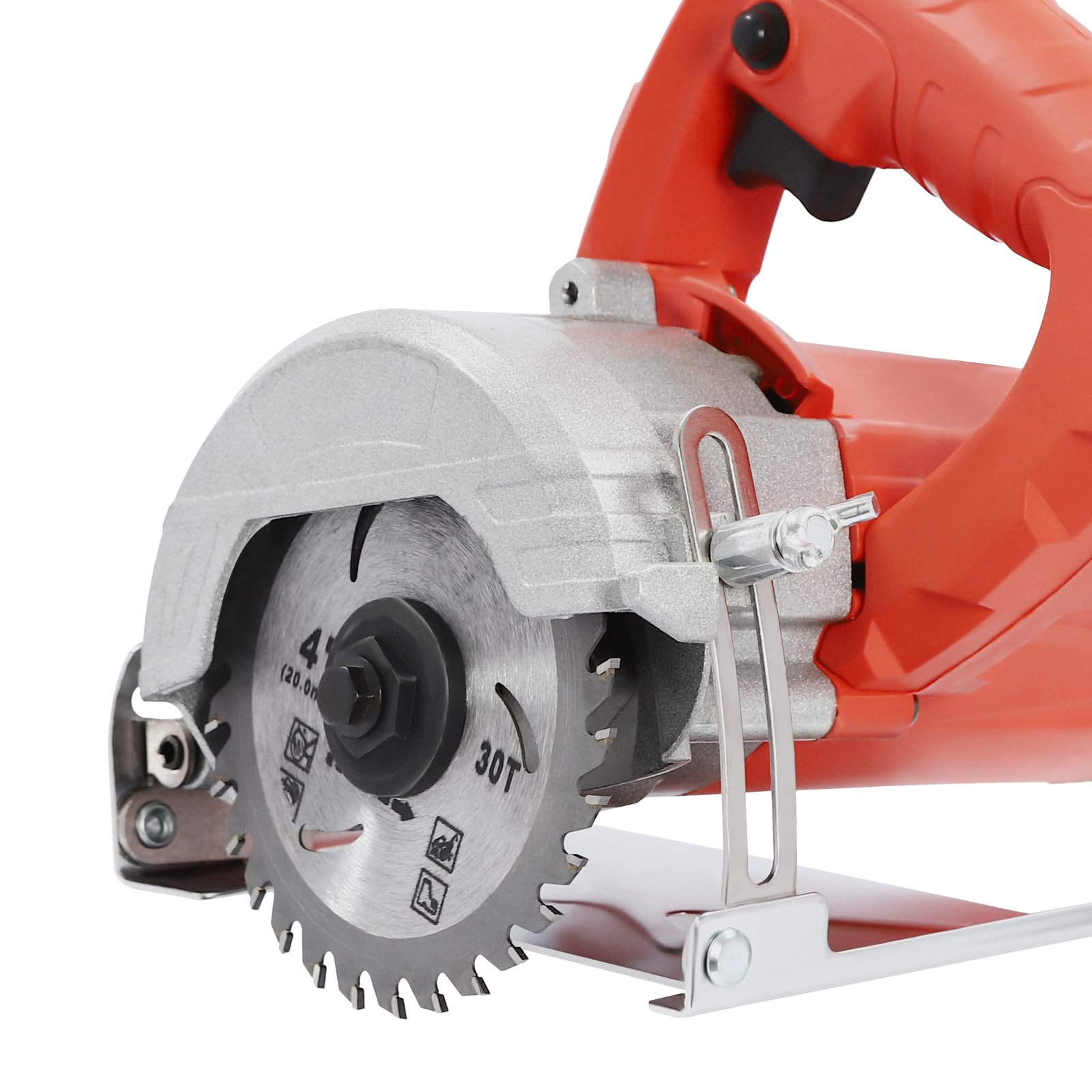 Tagliapiastrelle elettrico, sega circolare a mano, 1580 W, 110 mm, profondità di taglio 0-34 mm, angolo di inclinazione 0-45°, con 2 lame per legno e pietra, ideale per fai da te e costruzione