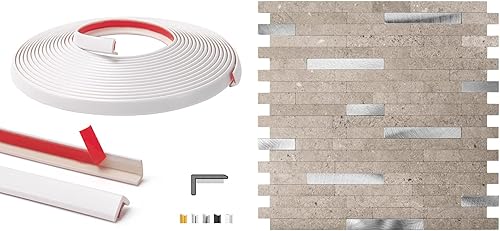 Miniatura 1 de Art3d 20ft Outside Vinyl Corner Trim with Peel and Stick Backsplash PVC Wall Tile
