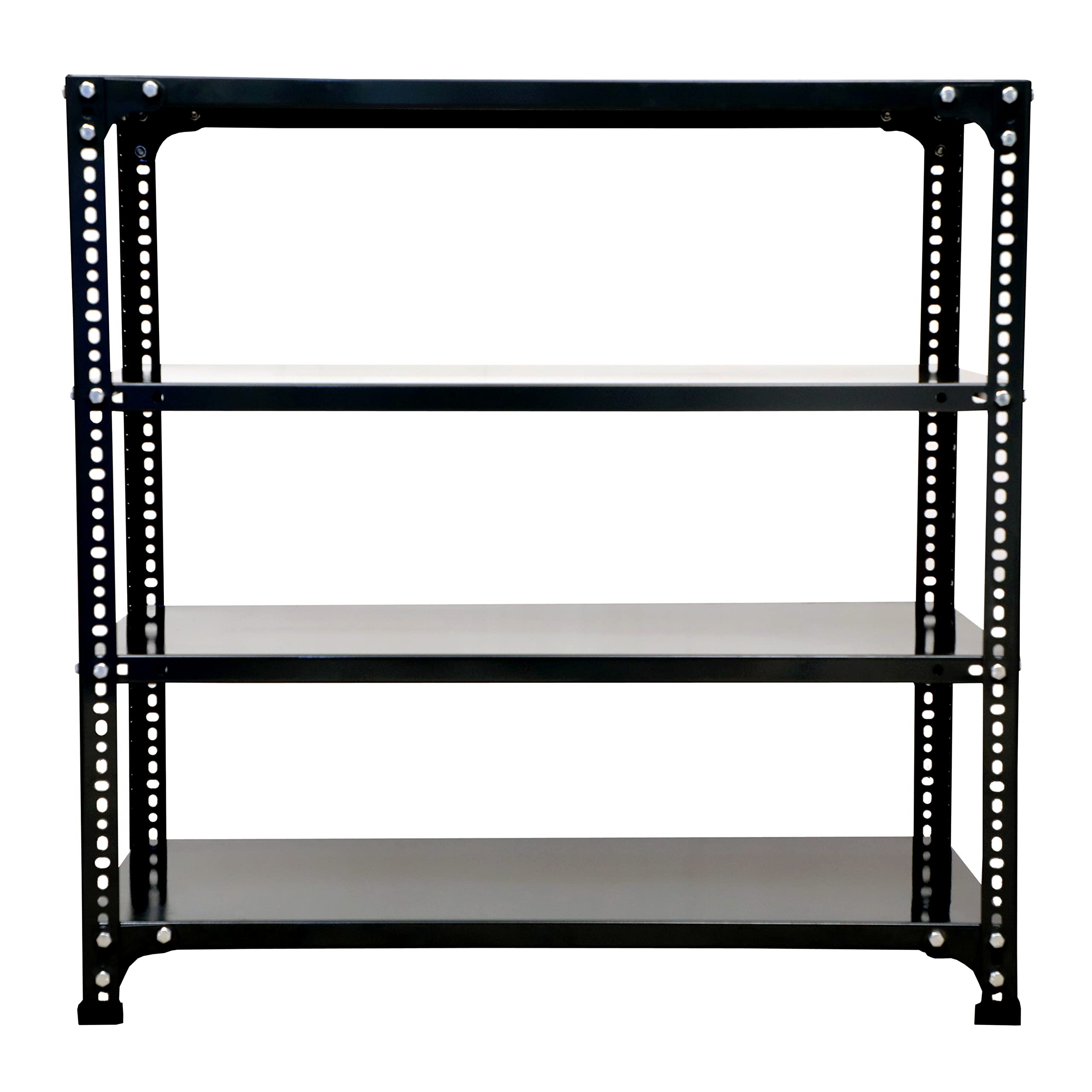 Mil-Nil Prime CRC Sheet 4 Shelf 22 Gauge Multipurpose Slotted Angle Rack | Adjustable Shelf Hight Rack for Home & Kitchen (36x36x15 Inch, 14.4 Kg, Grey) 16 Gauge Angles-image-13