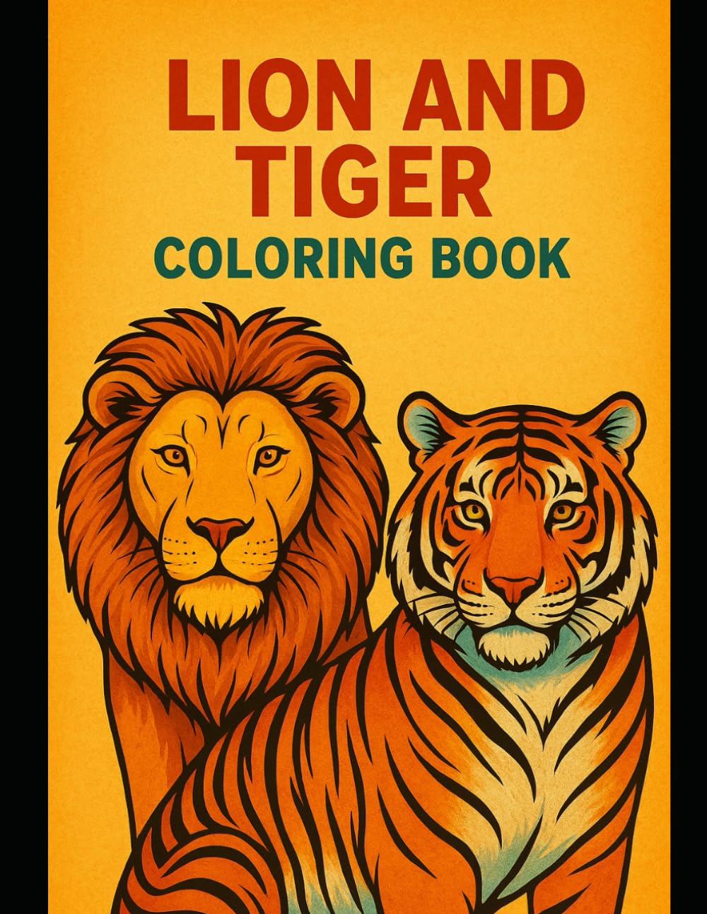 Coloring book lion and tiger edition