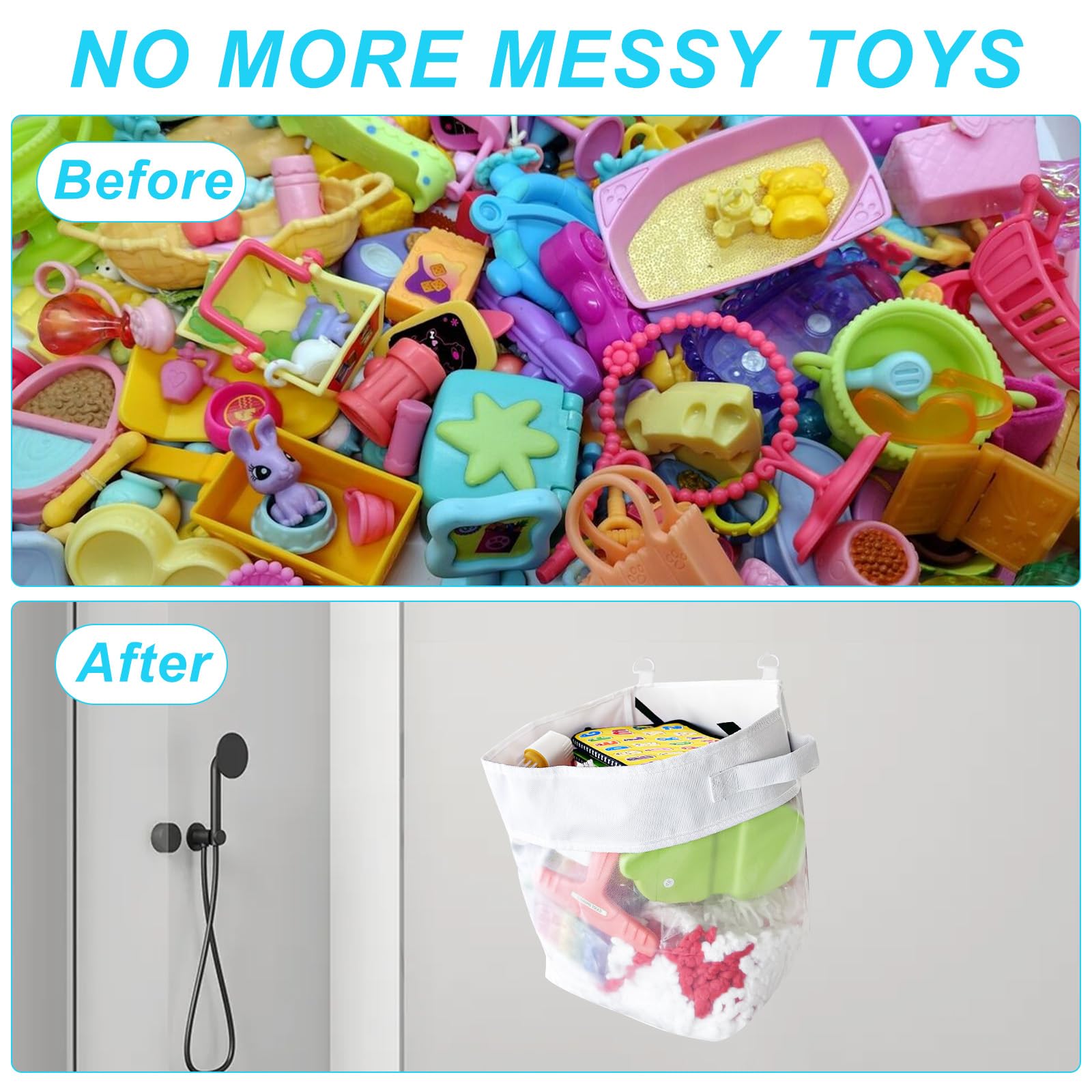 Comzantor Porta Giochi Vasca Da Bagno, Rete Portaoggetti per Giocattoli da Bagno, Borsa Organizzatore Portagiochi, Organizer per Giocattolo, Ideale per Vasche da Bagni per Bambini