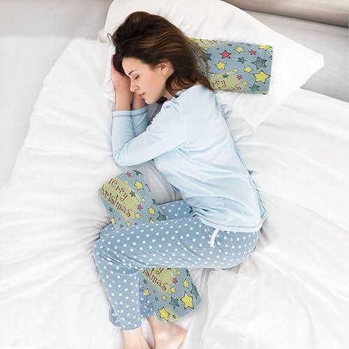 Miniatura 6 de JUNZAN Acuarela Invierno Estrellas Feliz Navidad Almohada Spa Cuello Roll Almohada Redonda Almohada para Sillas para Soporte Cervical Cilindro