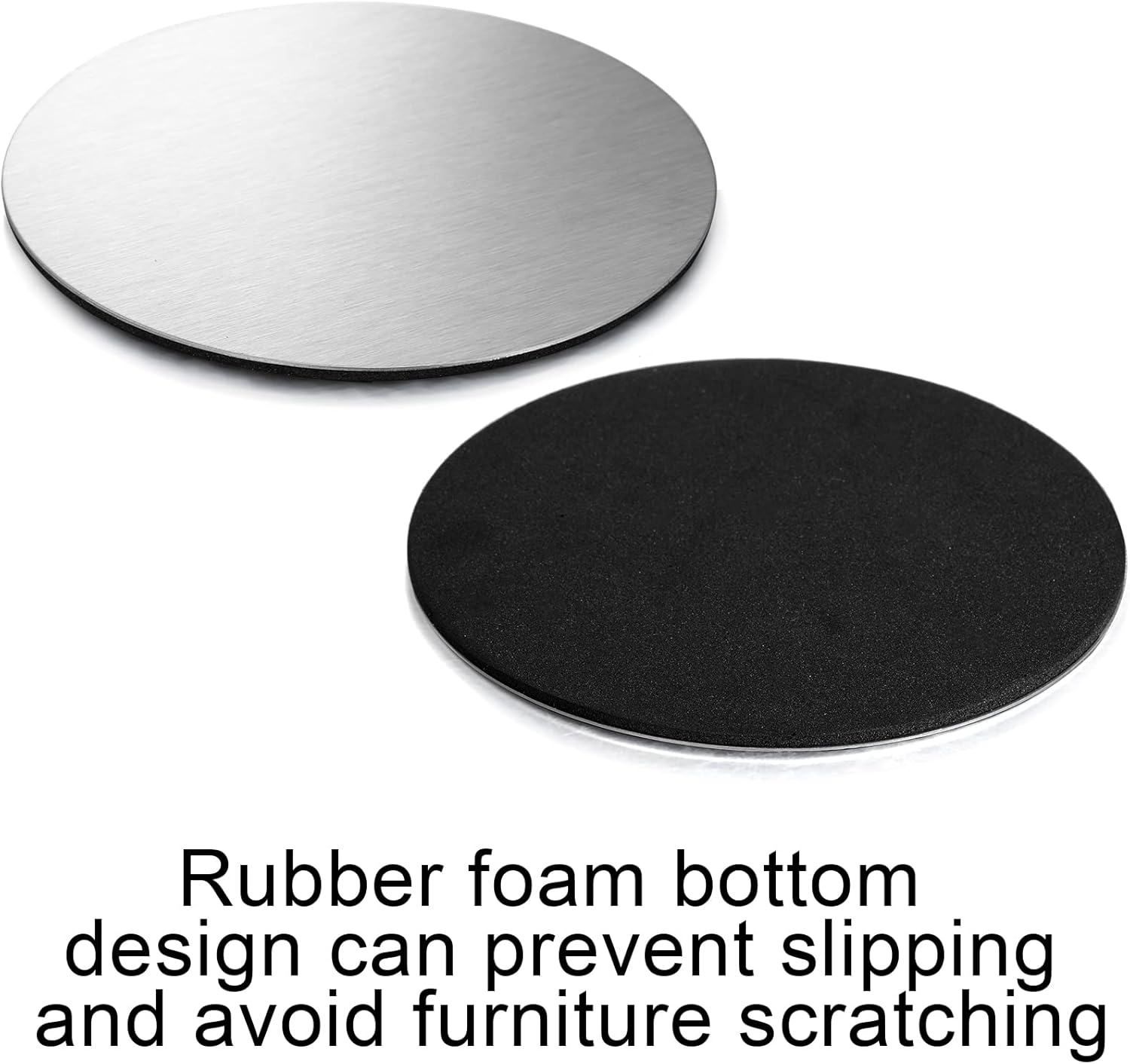 Hiceeden 18 Pack 4 Inch Stainless Steel Coasters, Round Silver Modern Coaster with 3 Holder, Rubber Foam Anti-Slip Bottom Coasters for Outdoor, Kitchen, Bar - Image 3