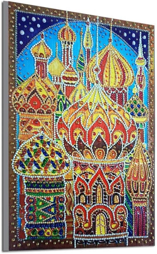 FENSIN 5D DIY Three-Dimensional Full Resin Diamond Cross Stitch Embroidery Shaped Drill Islamic Dome Architecture Decoration Painting