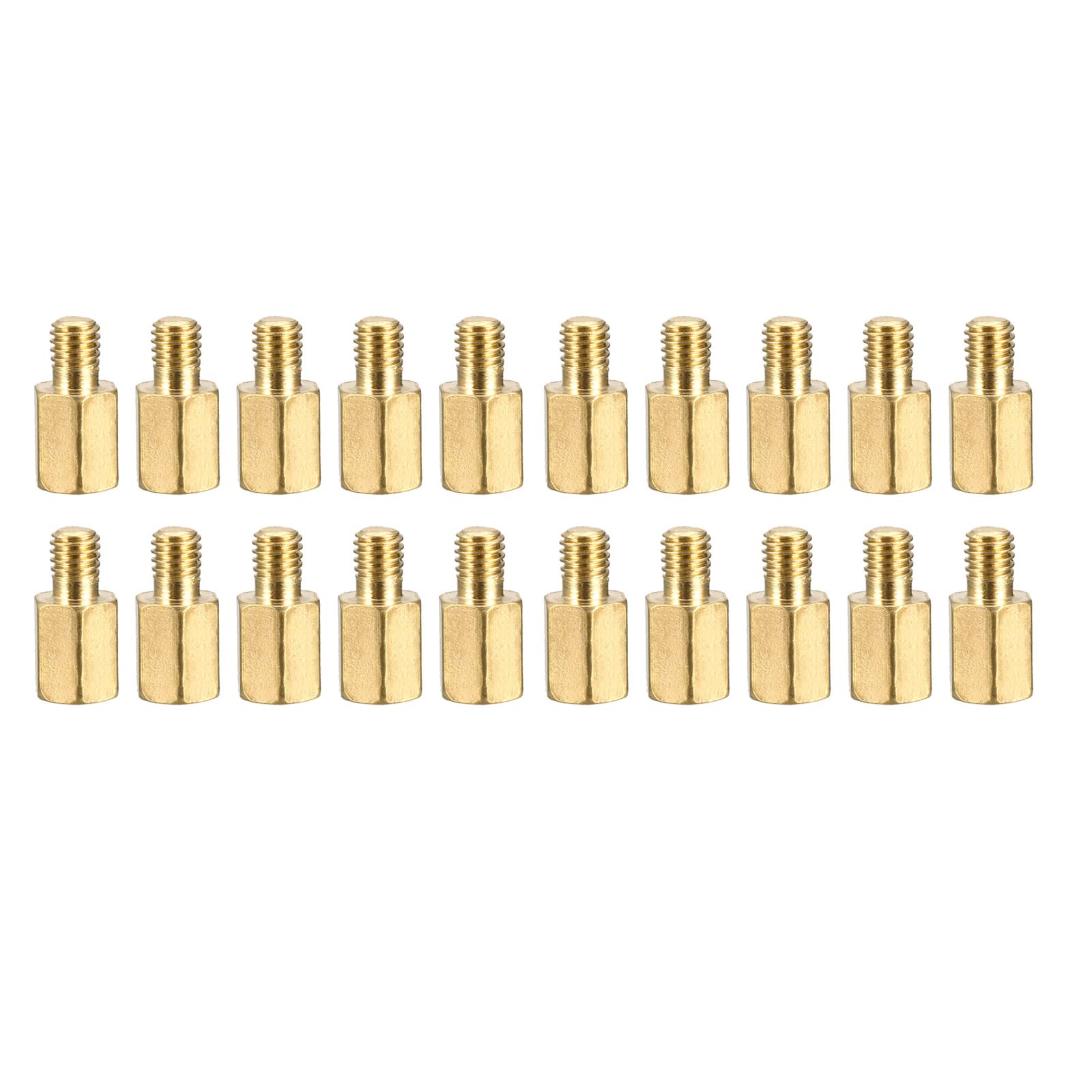 YOKIVE 20 Pcs M3 Standoff Screws, Brass Hex PCB Standoffs, Keep Height Consistent, Great for Motherboard (Gold Tone, 6mm+4mm)