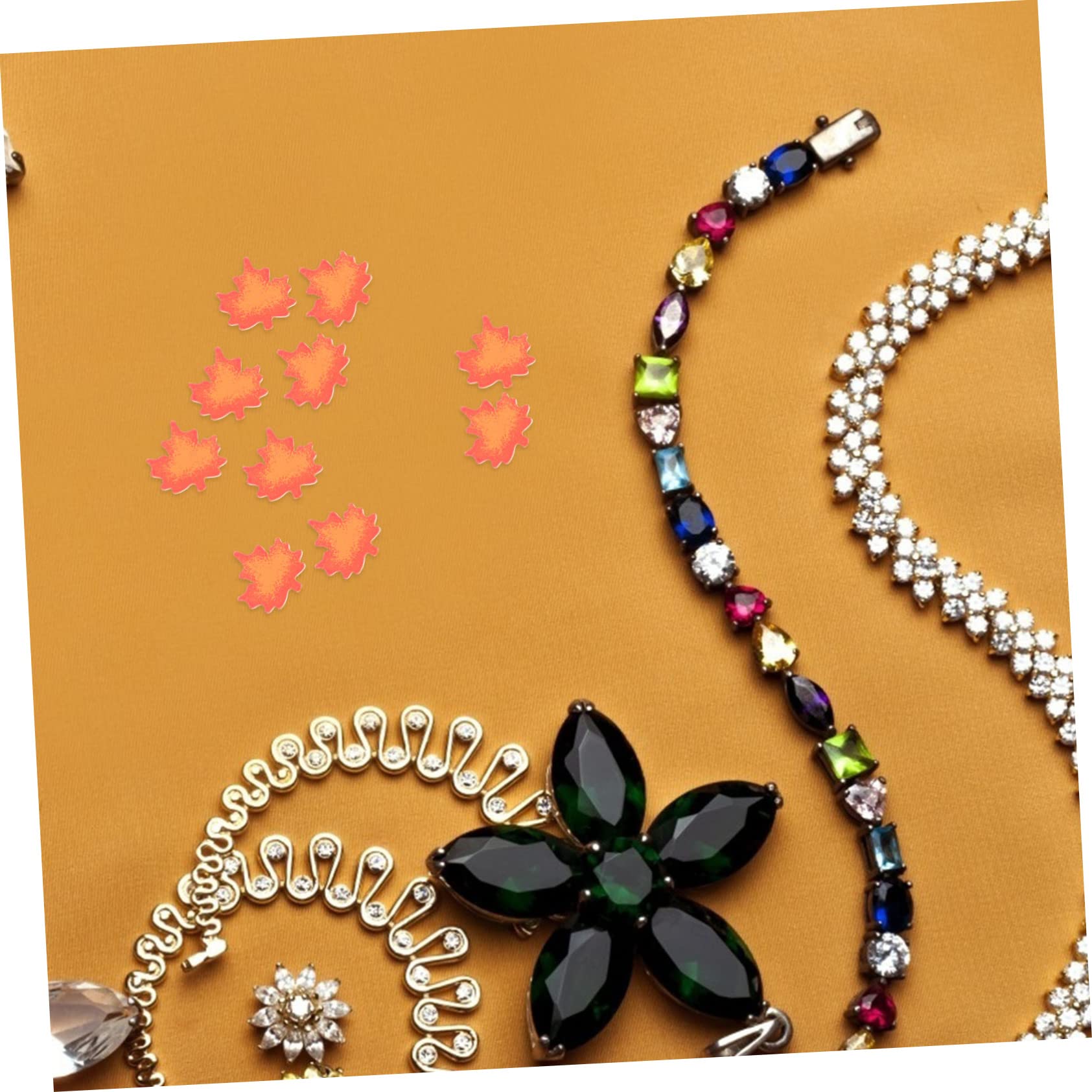 Lurrose 5 Set Di Perline Decorative in Legno A Forma Di Foglia Dacero Per La Creazione Di Gioielli Lisce E Resistenti Allo Sbiadimento Per La Decorazione Della Casa 50 Pezzi*5