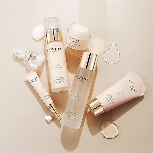 Miniatura 4 de Set de cuidado de la piel, limpiador facial 9 en 1, tónico, suero, loción facial, crema y crema para los ojos, rutina diaria hidratante,