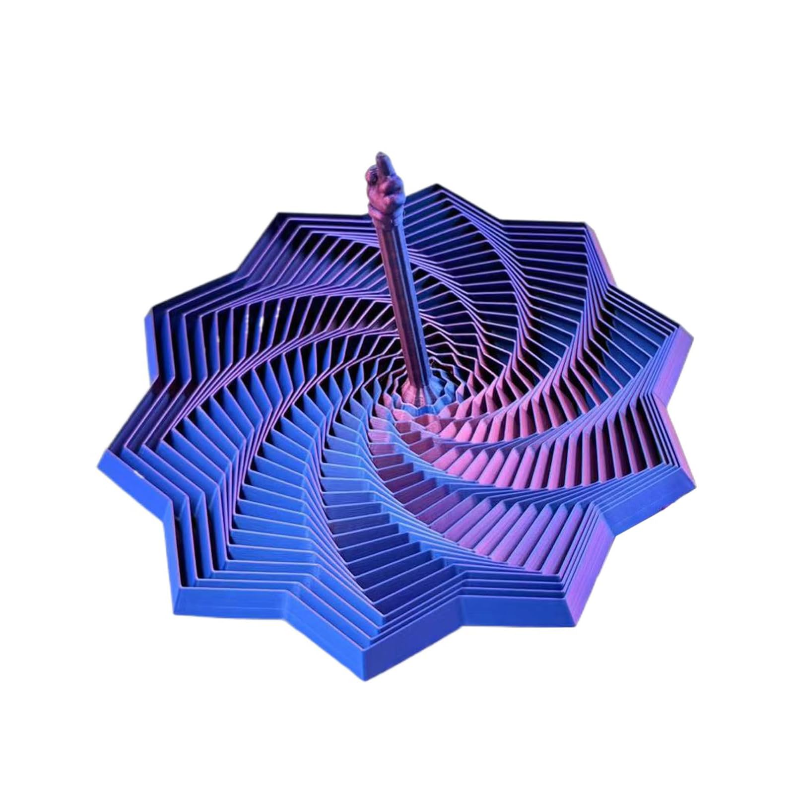 3D Printed Fidget Toy Expanded Sensory Fidget Star with Handle Fractal Star Shaped Hand Spinner Hexagonal Decompression Sensory Rotating Spiral Stress Relief Toy Office Desk Toys for Focus Relaxation