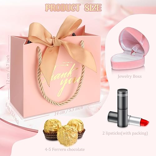 Miniatura 2 de Colarr 60 bolsas pequeñas de regalo de agradecimiento, mini bolsas de regalo de fiesta, bolsas de dulces con asas y cinta de lazo para bodas,