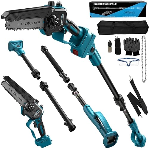 Perche Élagueuse Télescopique Électrique Compatible avec Makita 18V (sans batterie),