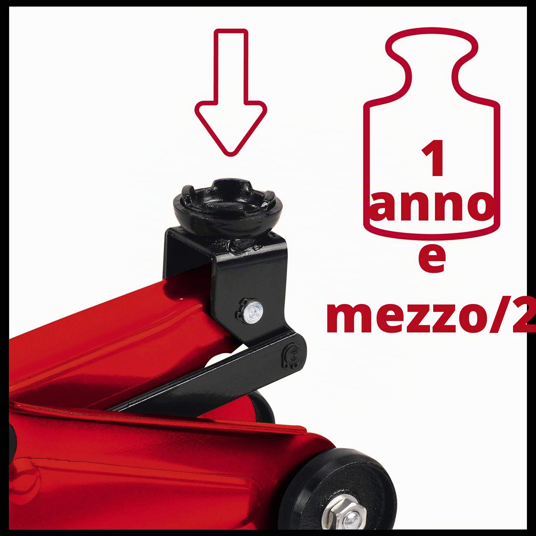 Einhell Cricchetto idraulico carrellabile CC-TJ 2000 (portata 2 t, altezza in. 13.5 cm, altezza max 33 cm)