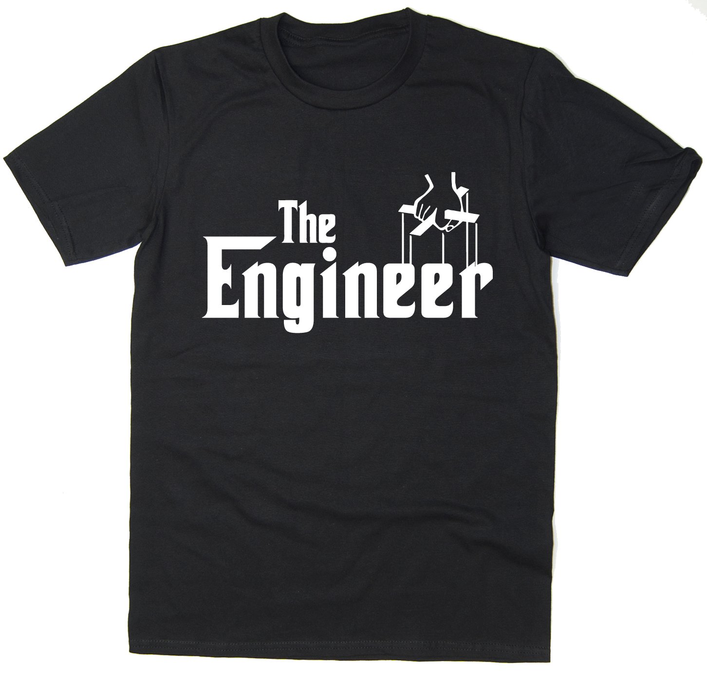 Rocket Fuel 'The Engineer' Mens Funny Printed T-Shirt - Black - Small