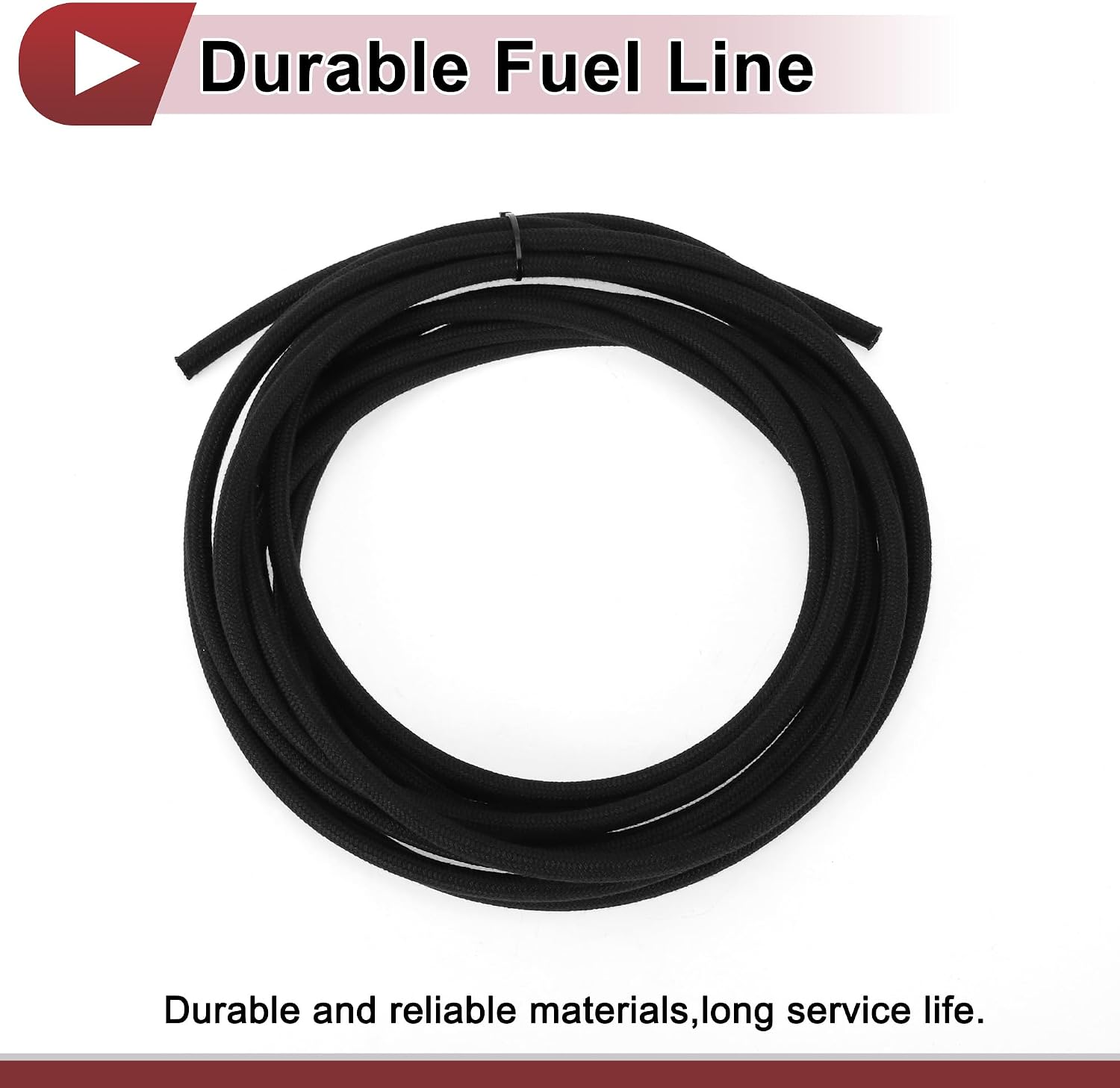 1Pcs 1/8 Fuel Line Hose 20ft Vacuum Hose Automotive Fuel Hose 1/8"ID 2/7"OD NPR Rubber,Nylon Braided